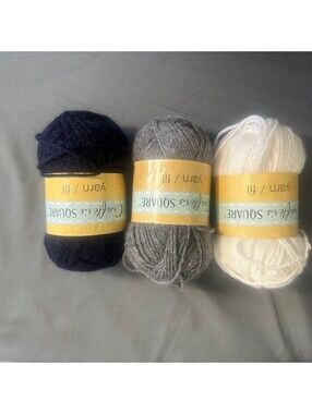 Crafters Square Yarn Bundle Grey, White, Navy
